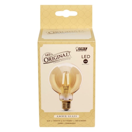 Feit Electric Feit G25 E26 (Medium) LED Bulb Amber 40 Watt Equivalence 1 pk G25/VG/LED